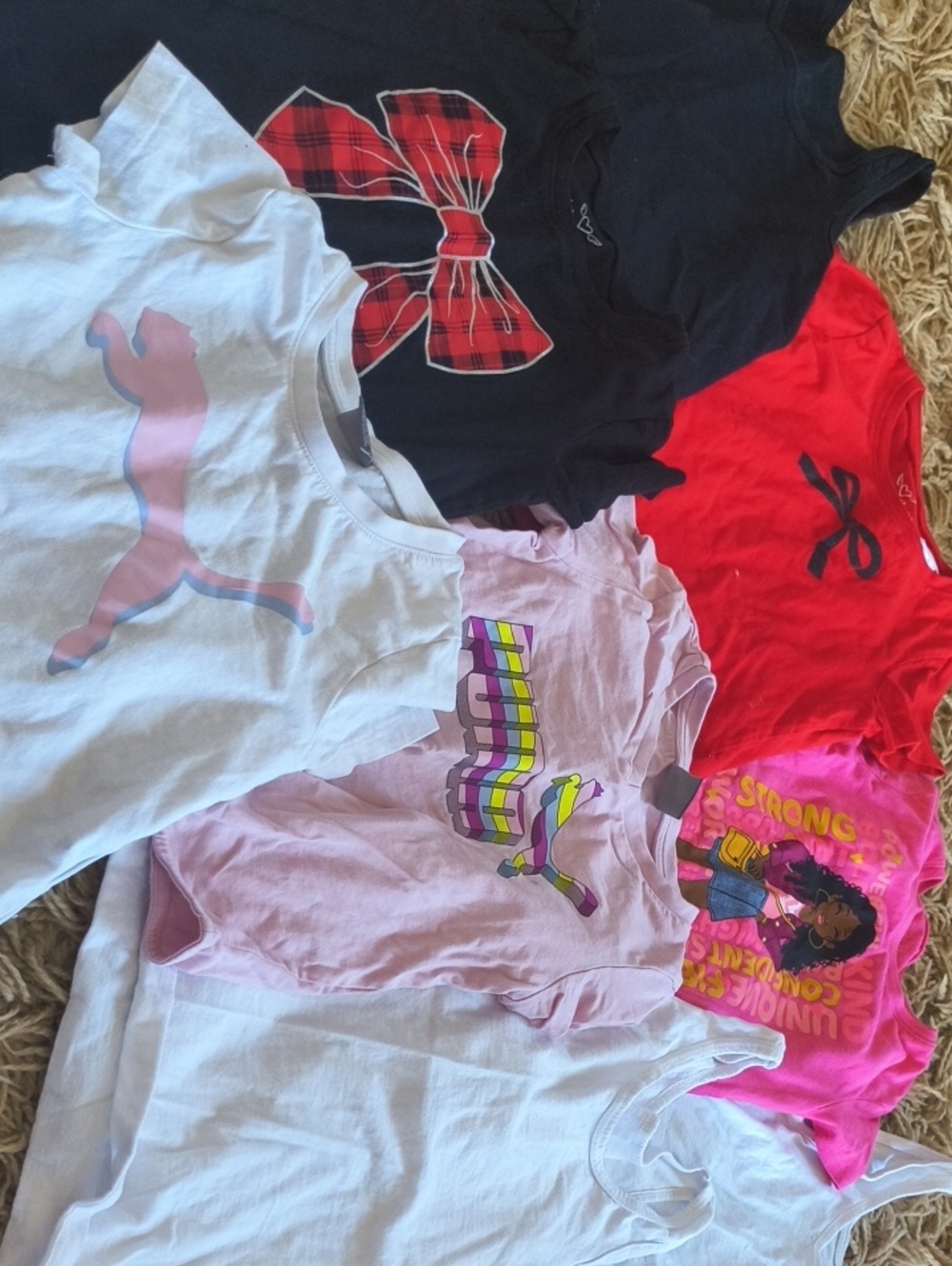 Size 6 Girls T-Shirt And Tank Tops- 8 Total